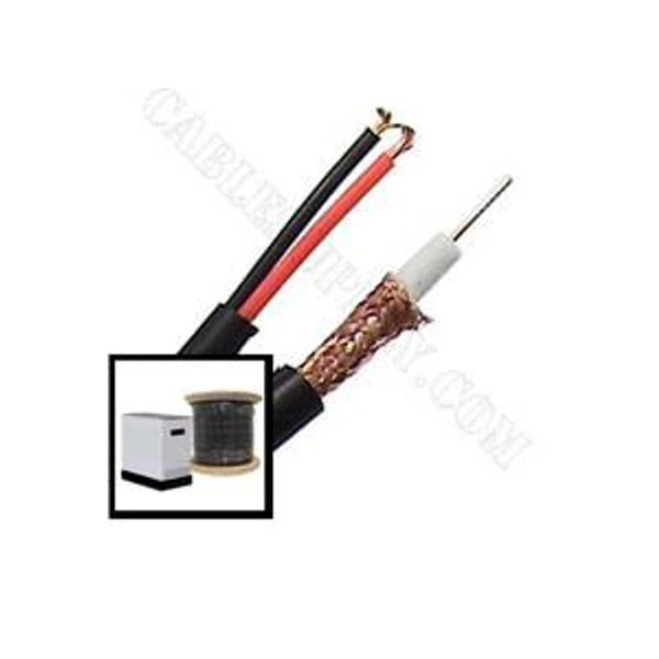 RG59 Coaxial Cable CCTV Black Siamese 500ft CMR/PVC Bulk Cable 2 RG59 Coaxial Cable CCTV Black Siamese 500ft CMR/PVC Bulk Cable - Image 2