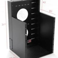 8U + 4U Vertical MiniRaQ Secure - Compact With Vented Bottom By Black Hawk Labs