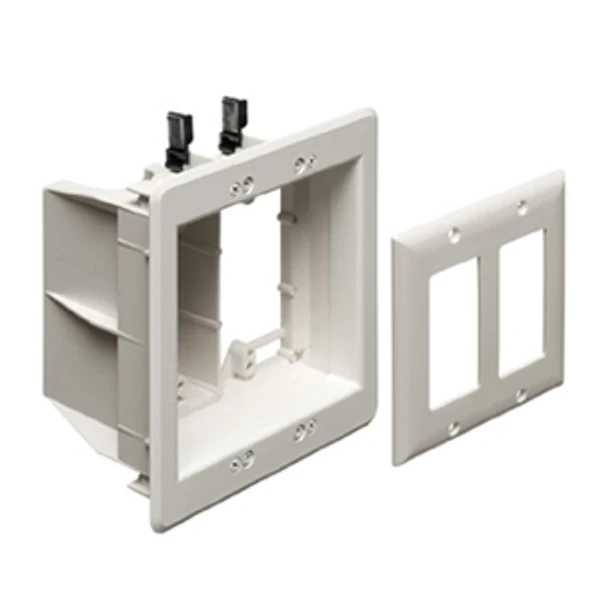 TV Box Recessed Outlet Multi-Gang (Wall Plate Kit) 2-Gang, White, 1-Pack 1 TV Box Recessed Outlet Multi-Gang (Wall Plate Kit) 2-Gang, White, 1-Pack