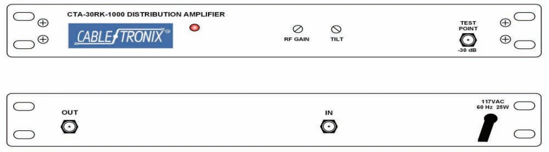Cabletronix CTA-30RK-1000 Rack Mountable Commercial Distribution Amplifier - 30 DB Gain Forward - 1000 MHz Freq. Range 2 Cabletronix CTA-30RK-1000 Rack Mountable Commercial Distribution Amplifier - 30 DB Gain Forward - 1000 MHz Freq. Range - Image 2