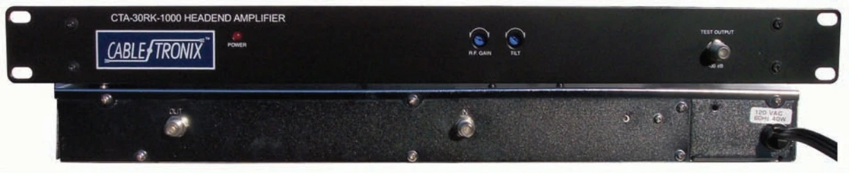 Cabletronix CTA-30RK-1000 Rack Mountable Commercial Distribution Amplifier - 30 DB Gain Forward - 1000 MHz Freq. Range 1 Cabletronix CTA-30RK-1000 Rack Mountable Commercial Distribution Amplifier - 30 DB Gain Forward - 1000 MHz Freq. Range