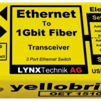 LYNX Technik OET 1510 MM Yellowbrik Fiber To Ethernet Transceiver - Multimode - Fiber LC Connectors - 850nm Up To 1804Ft